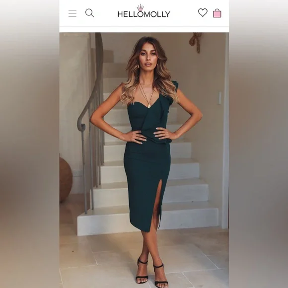 Hello Molly Green Caruso midi dress size 8